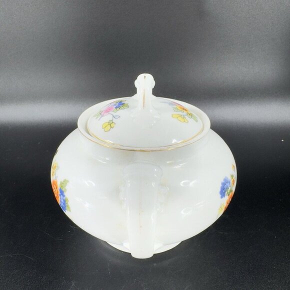 TK Thun Bohemia Czechoslovakia Sugar Bowl Porcelain Bird Flowers Pattern Vintage - Picture 13 of 15